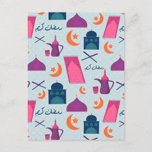 Happy Ramadan Pattern Postcard