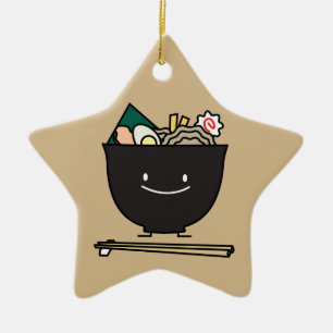Happy Ramen Bowl Ceramic Ornament