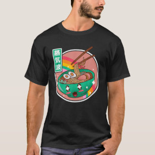Happy Ramen Bowl Rainbow Japan Style Otaku Vaporwa T-Shirt