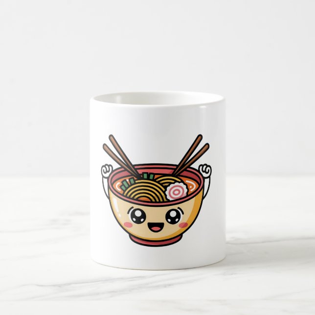 Happy Ramen Buddy Cute Food Character Sticker Coffee Mug (Center)