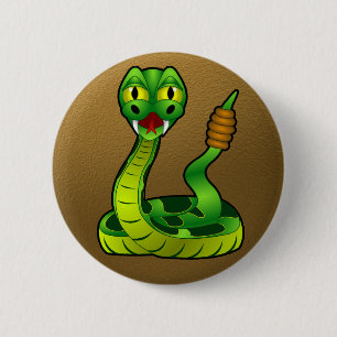 Happy rattlesnake 6 cm round badge