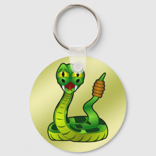 Happy rattlesnake key ring