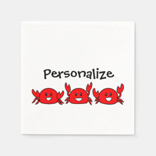 Happy Red Crabs Napkin