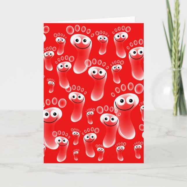 Happy Red Feet Card (Front)