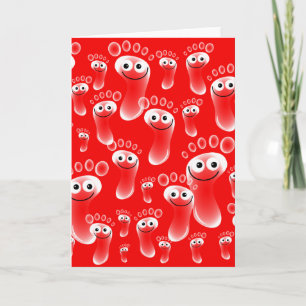Happy Red Feet Card