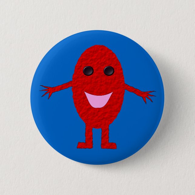 Happy Red Grape Button (Front)