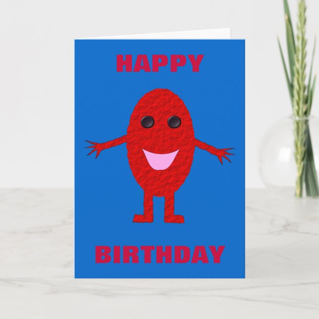 Happy Red Grape Customisable Greeting Card (Front)