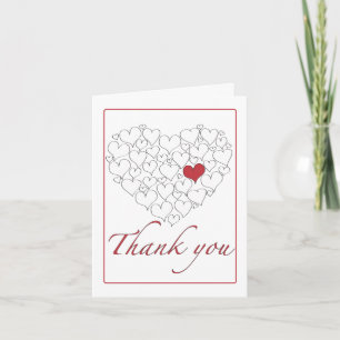Happy Red Heart Thank You Card