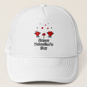 Happy red hearts trucker hat