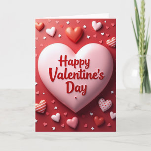 Happy Red Hearts Valentines Card