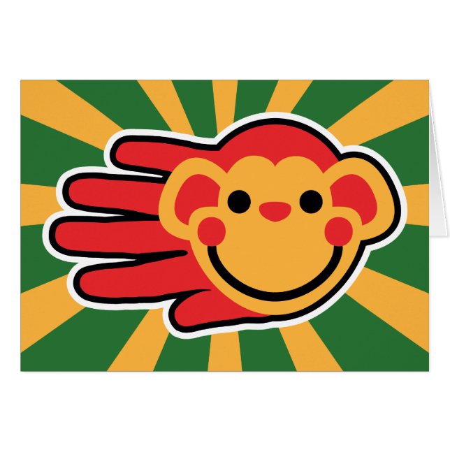 Happy Red Monkey Face (Front Horizontal)