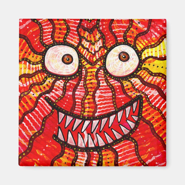 Happy Red Monster Smile Magnet (Front)