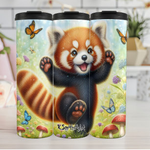 Happy Red Panda Dancing Thermal Tumbler