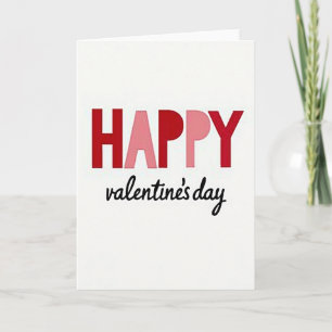 Happy Red Pink Valentines Day Card