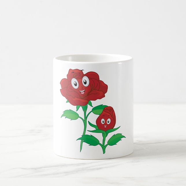Happy Red Rose Characters Coffee Mug (Creator Uploaded)
