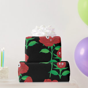 Happy Red Roses Wrapping Paper