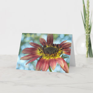Happy Red Sunflower Get Well Card