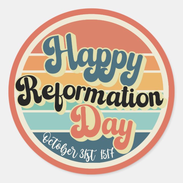 Happy Reformation Day vintage Classic Round Sticker (Front)