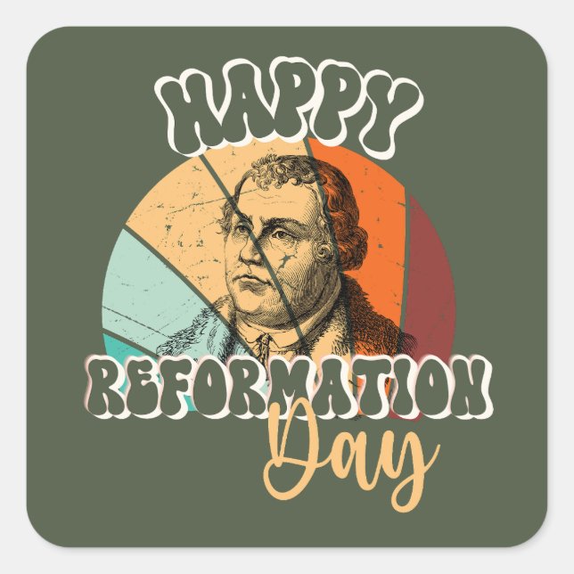 Happy Reformation Day Vintage Martin Luther Square Sticker (Front)