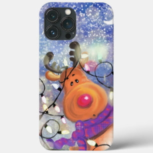 Happy Reindeer - Christmas - Drawing iPhone 13 Pro Max Case