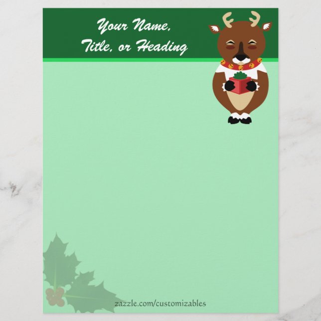 Happy Reindeer Letterhead (Front)