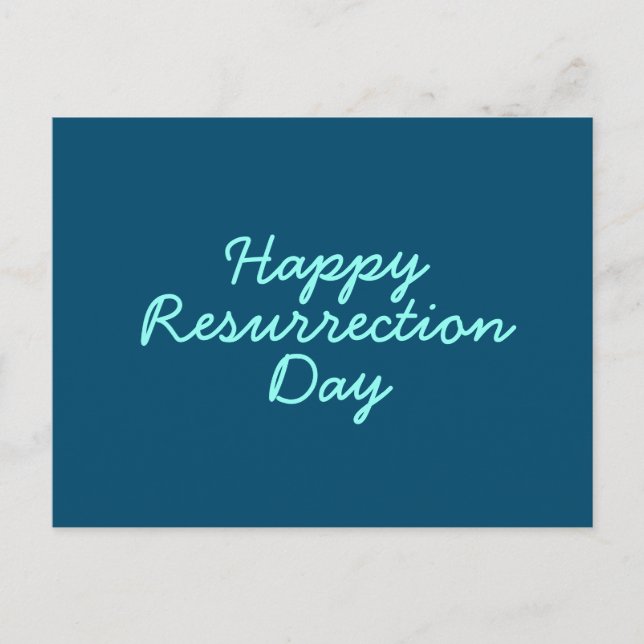 Happy Resurrection Day in Blue Postcard (Front)