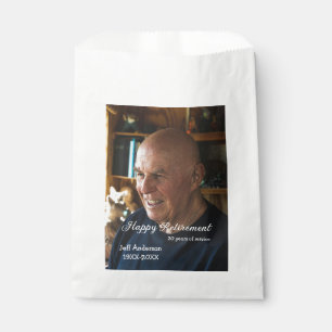 Happy retirement add name photo years of service r favour bag
