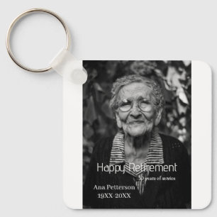 Happy retirement add name photo years of service r key ring
