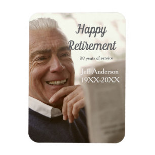 Happy retirement add name photo years of service r magnet