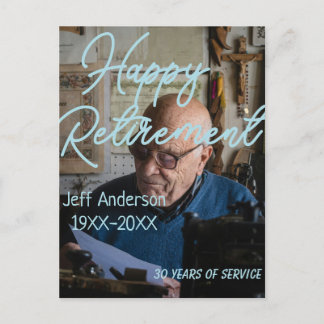 Happy retirement add name photo years of service r postcard