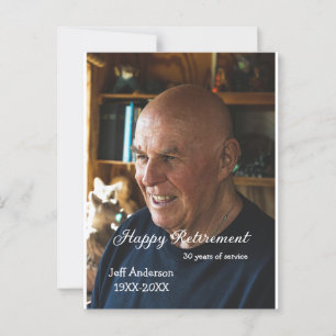 Happy retirement add name photo years of service r postcard