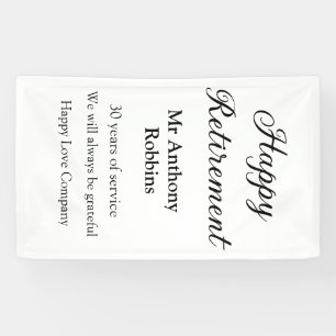 Happy retirement add name years of service retired banner