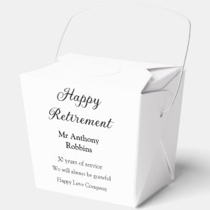 Happy retirement add name years of service retired favour box