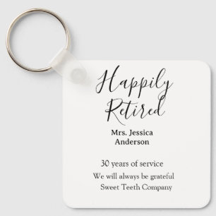 Happy retirement add name years of service retired key ring