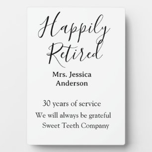 Happy retirement add name years of service retired plaque