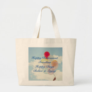 Happy Retirement Balloons Large Tote Bag