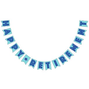 HAPPY RETIREMENT BANNER, Blue Colour Bunting