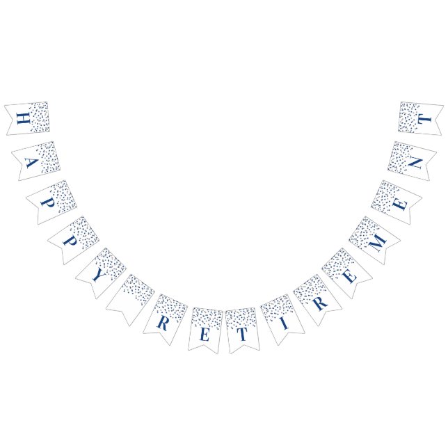 Happy Retirement Banner Blue Silver Confetti (All)