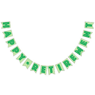 HAPPY RETIREMENT BANNER, Green Colour Bunting