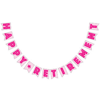 HAPPY RETIREMENT BANNER, Pink Colour Bunting
