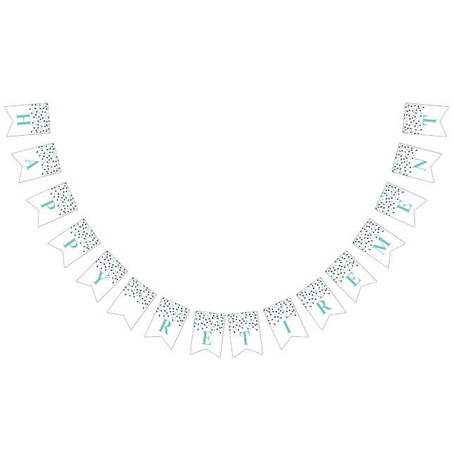 Happy Retirement Banner Silver Black Confetti (All)