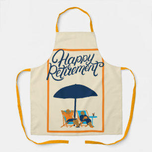Happy Retirement Beach All-Over Print Apron
