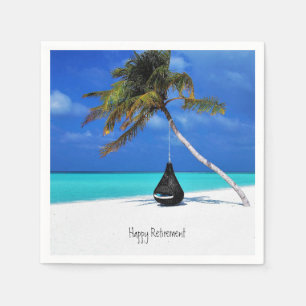 Happy Retirement /Beach and Palm  Tree Napkin
