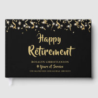 Happy Retirement Black Gold Confetti Streamers