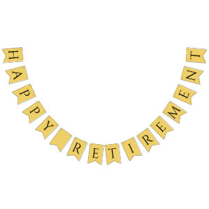 Happy Retirement Black On Yellow Gold Bunting