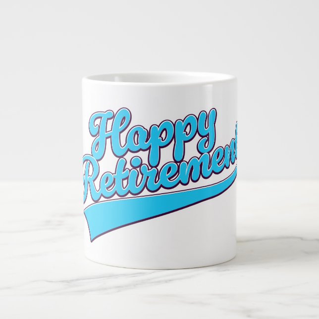 Happy Retirement Blue edition Large Coffee Mug (Front)