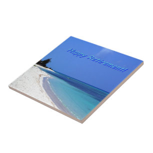 Happy Retirement - Blue sky, blue ocean Ceramic Tile