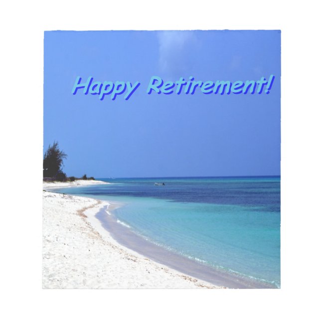 Happy Retirement - Blue sky, blue ocean Notepad (Front)