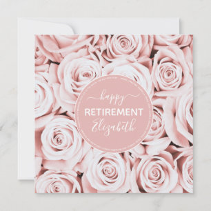 Happy Retirement blush pink roses name