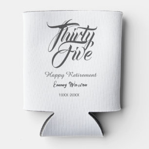 Happy retirement bold letter name year elegant sim can cooler